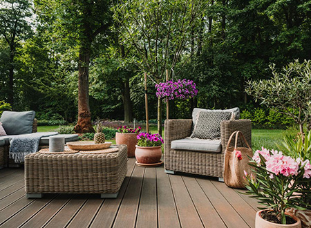 Average Outdoor Living Space deck with chairs