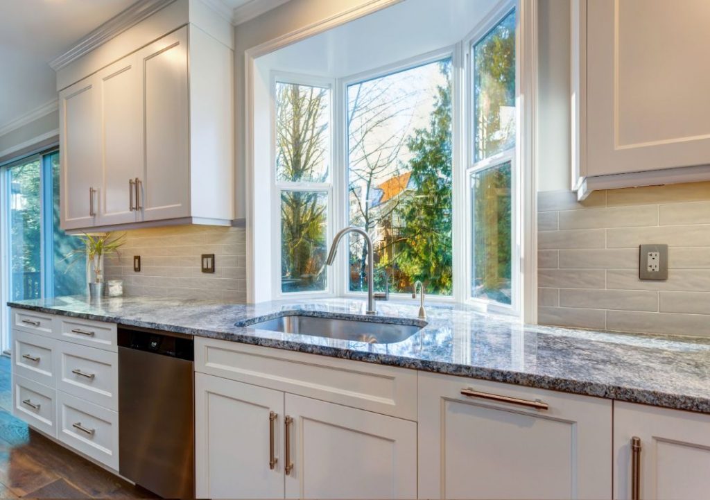 Bay windows above kitchen sink