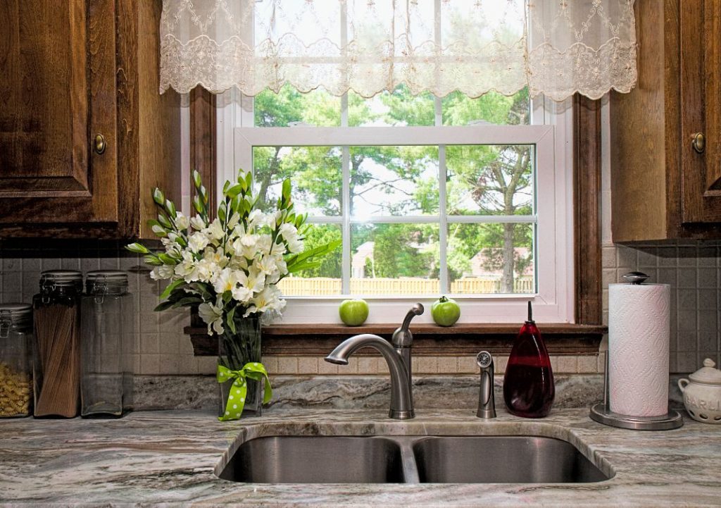 Double hung kitchen windows