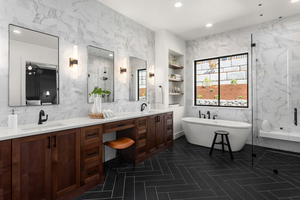 Harringbone Bathroom flooring