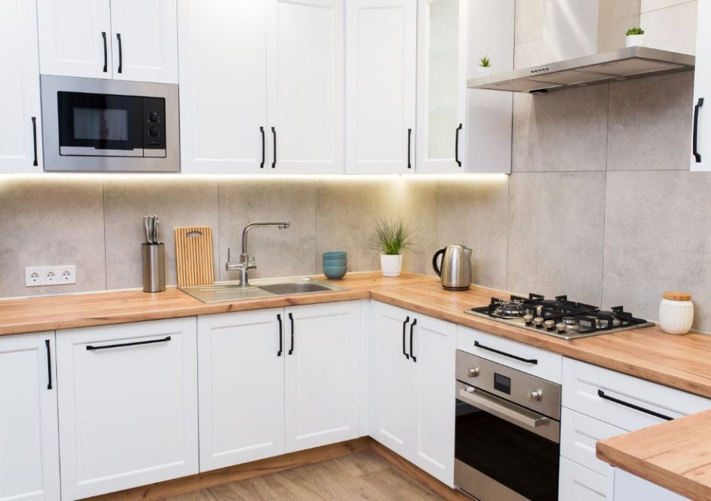 Light colored wood kitchen countertops