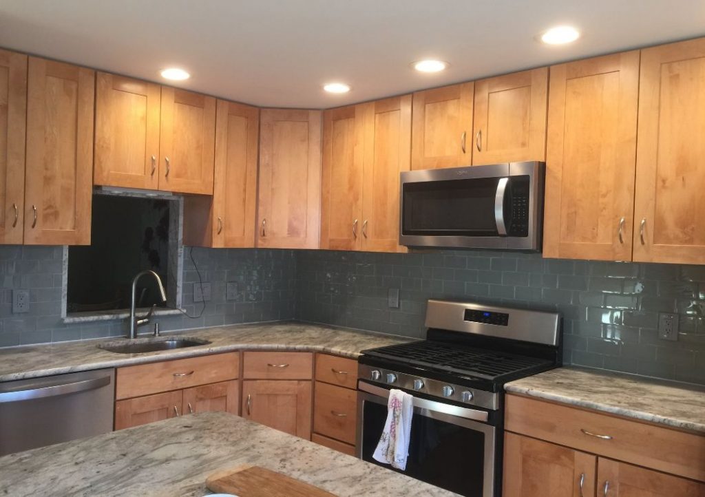 Remodeled kitchen with countertops and cabinets