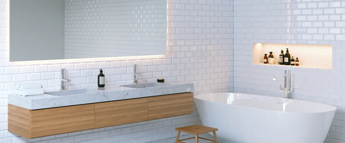 tile walls in bathroom