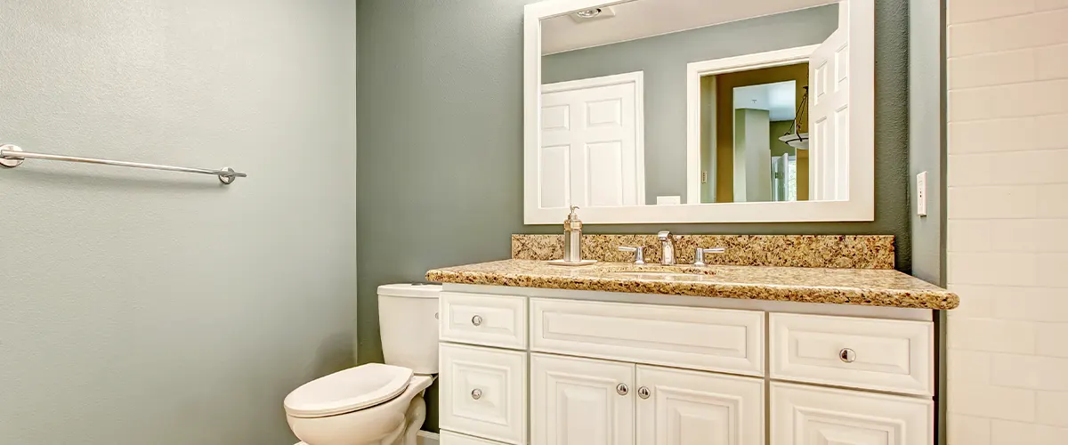 basic vanity with marble countertop