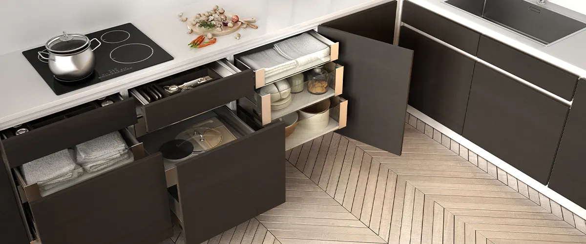 black modern kitchen cabinets