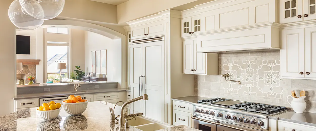 white kitchen cabinets in fancy kitchen