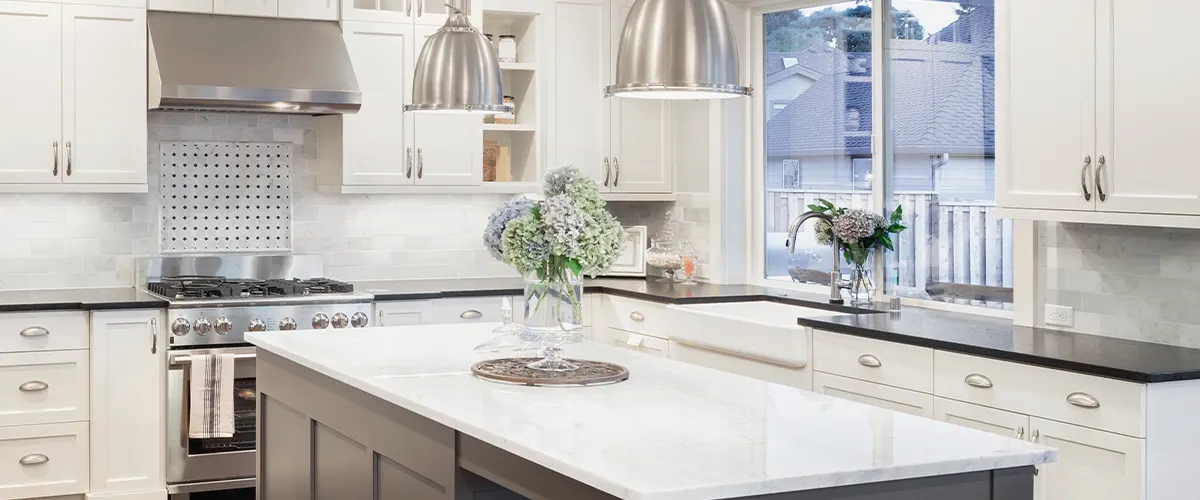 white kitchen with island chantilly