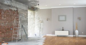Home renovations that add value with a brick fireplace and luxury vinyl plank flooring