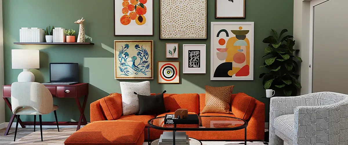 eclectic and bright living room