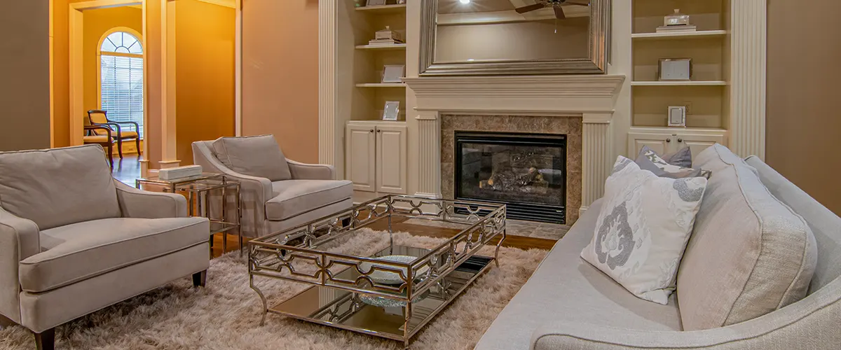 elegant warm-toned living room