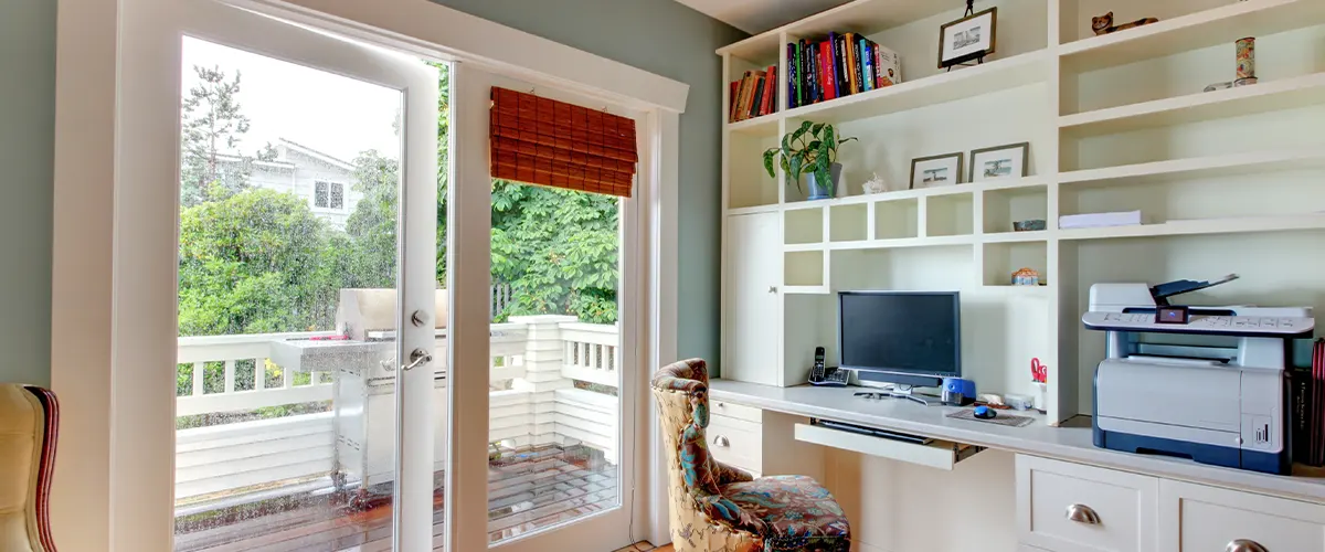 office space with balcony