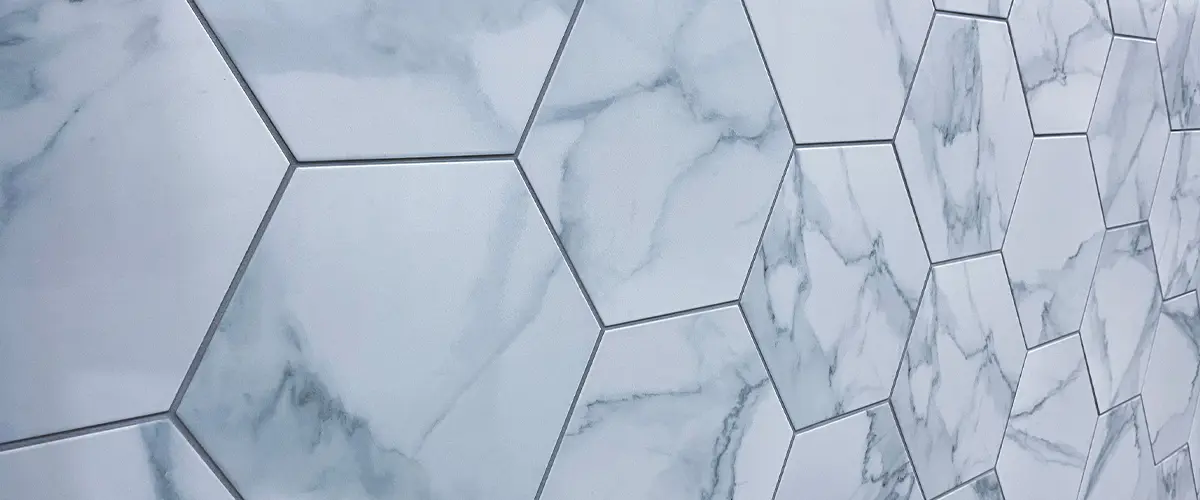 Porcelain tile flooring on bathroom walls