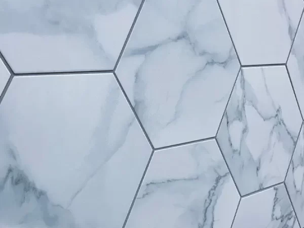 Porcelain tile flooring on bathroom walls